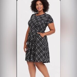 Torrid Black and White Checkered Mini Dress